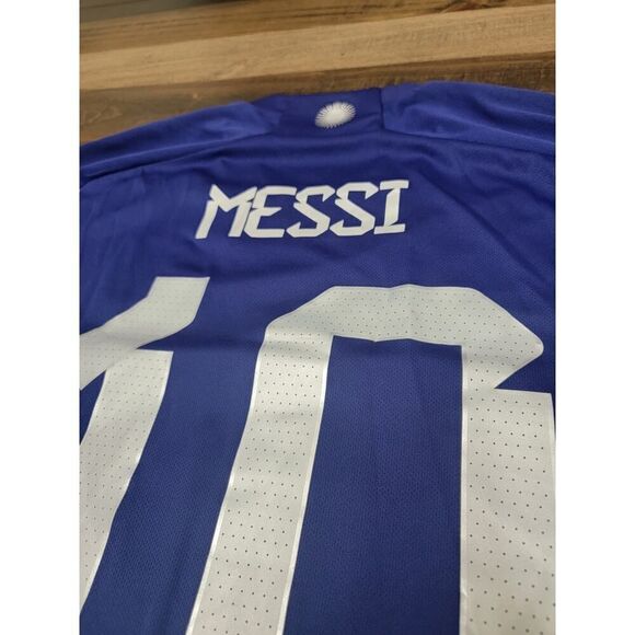 Official Adidas Argentina Away Soccer Jersey 2022 Messi 10 WC Champion Size S - Picture 5 of 8